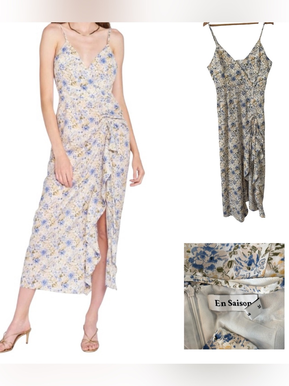 En Saison Floral Print Midi Slip Dress